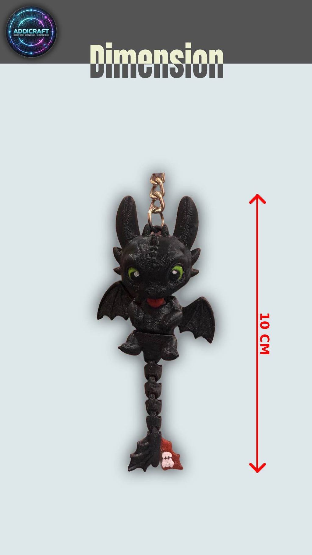 🐉 Flexi Night Dragon-Inspired Keychain