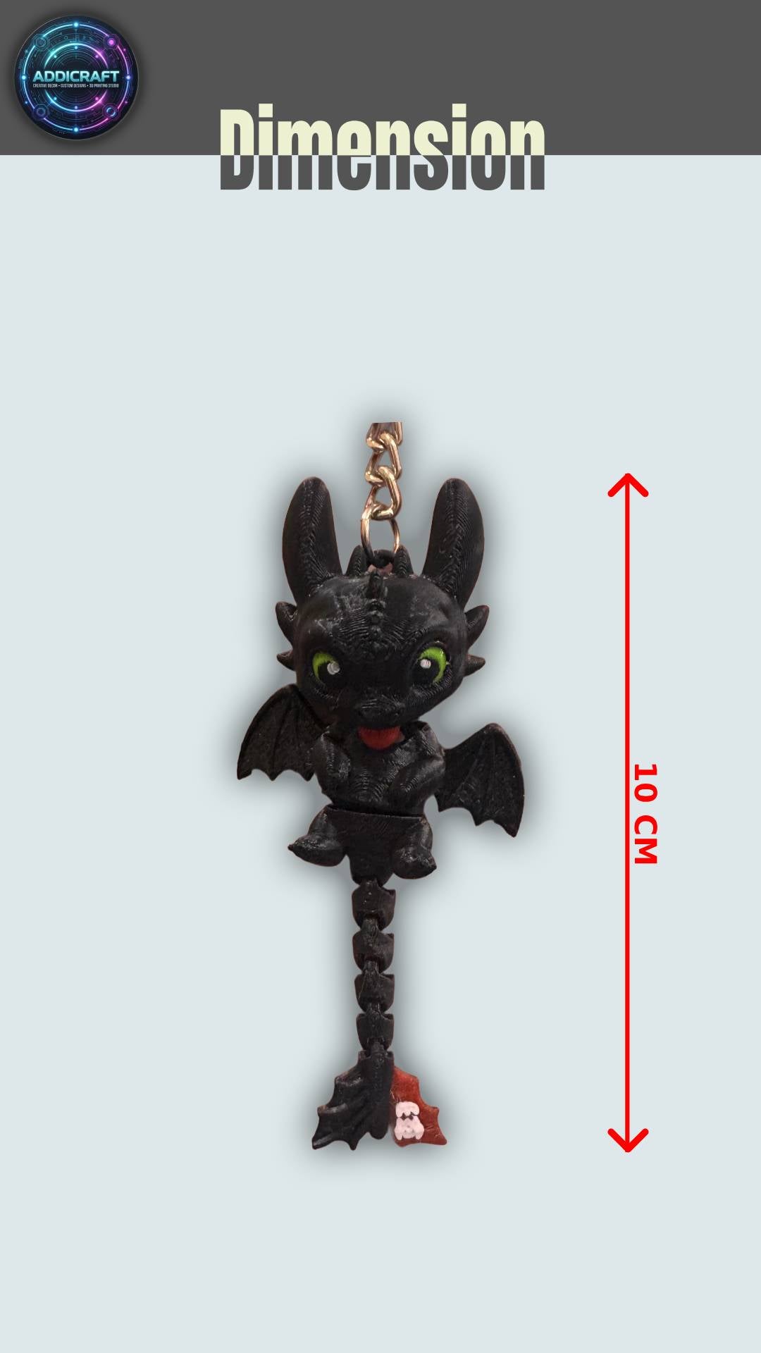 🐉 Flexi Night Dragon-Inspired Keychain