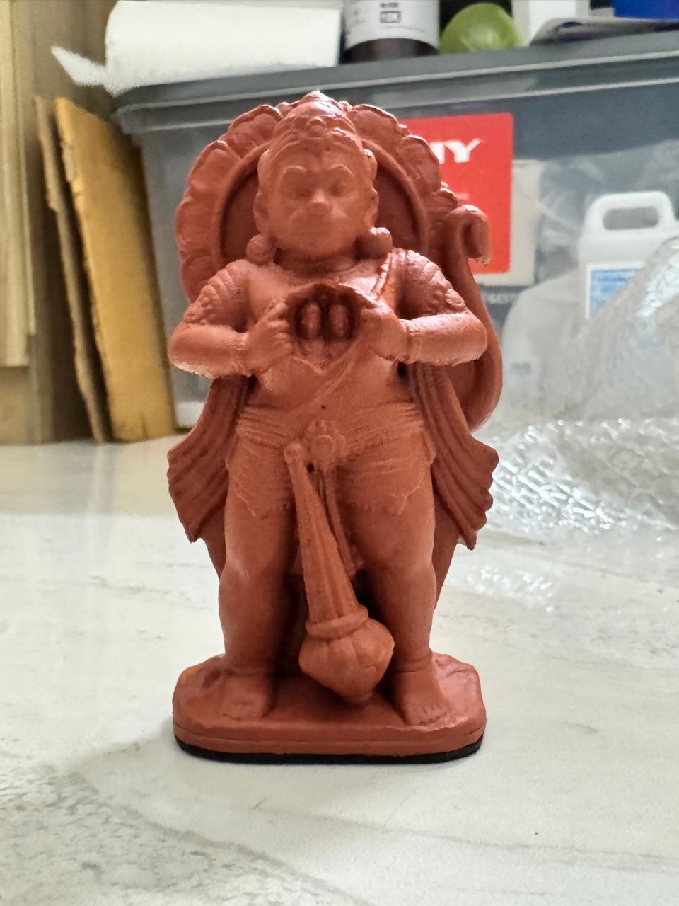 Lord Hanuman Car Dashboard Idol (10 cm) – Divine Ram Bhakt Hanuman Ji Murti with Gada | Premium Spiritual Dashboard Décor for Car, Home & Office