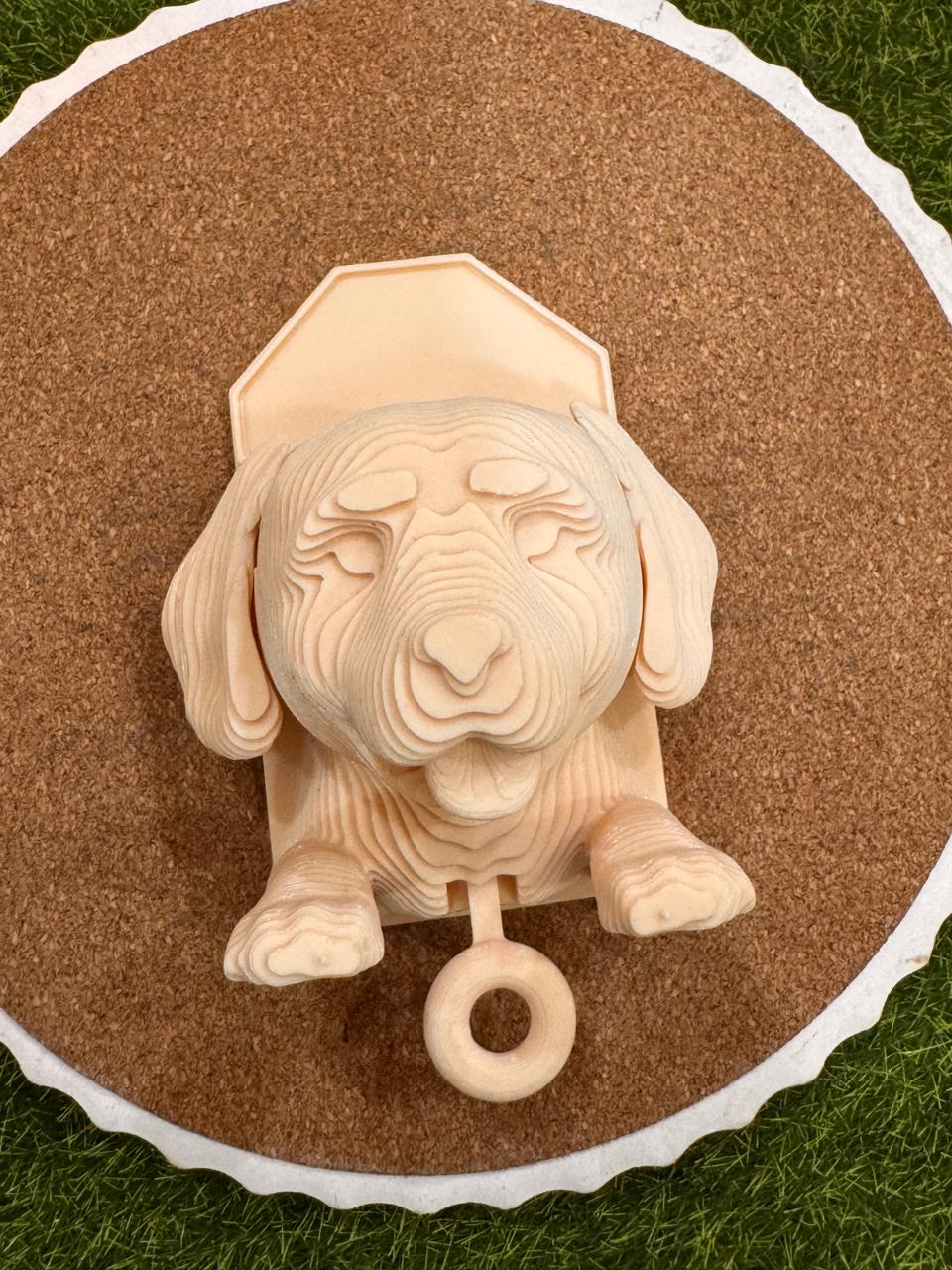 Interactive 3D Printed Dog Key Chain – Cute Moving Ears Pet Keyring & Bag Charm