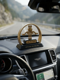 Jai Shri Shyam Car Dashboard Idol – Premium Khatu Shyam Ji Symbol with Om & Trishul | Spiritual Dashboard Accessory for Car, Home & Office